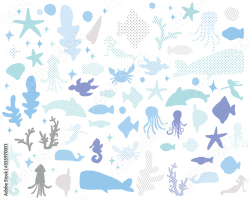 涼しげ海の生き物素材