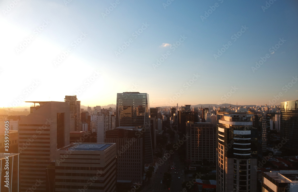 Vista aérea da Avenida da Faria Lima, São Paulo, Brasil
