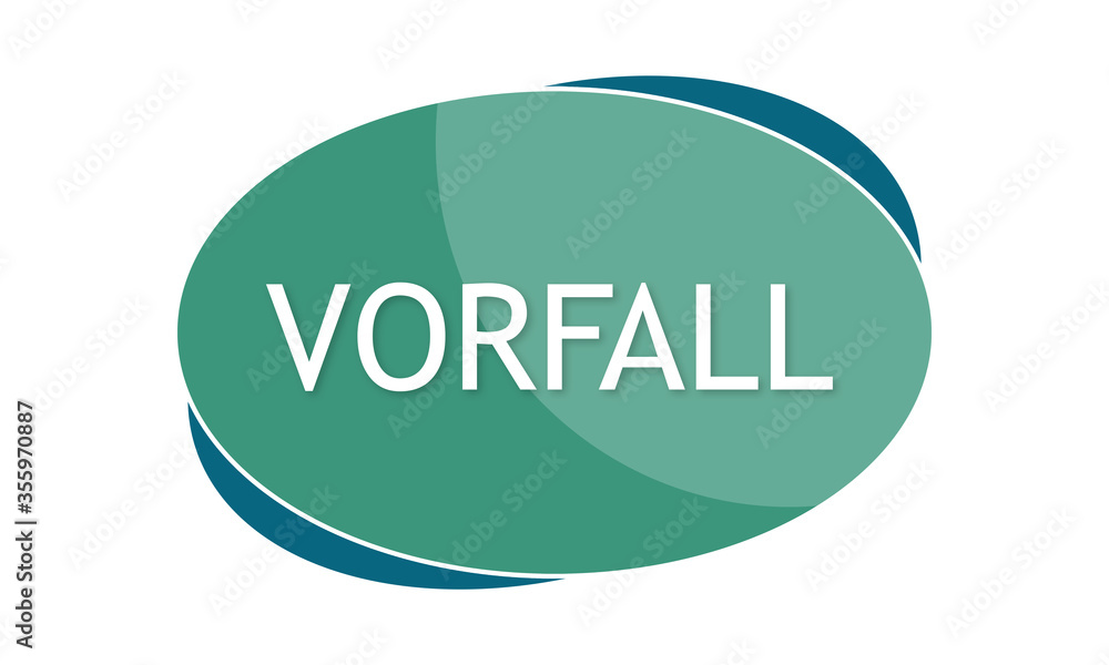 Vorfall - text written in green blue shape Vorfall - text written in green blue shape