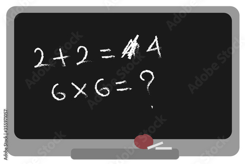 school blackboard chalkboard with chalk teaching maths