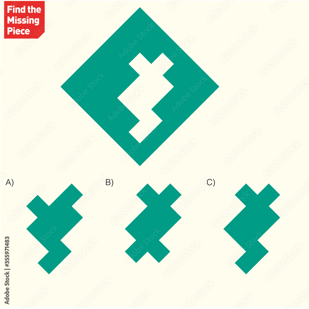 Obraz premium Visual intelligence activity - Find the extracted shape
