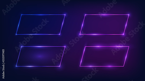 Neon frame with shining effects 