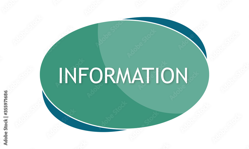 Information - text written in green blue shape Information - text written in green blue shape