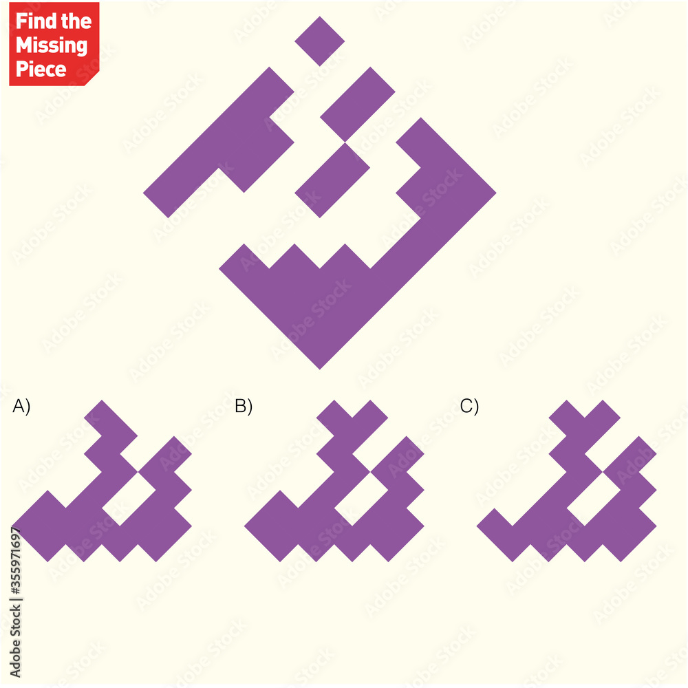 Obraz premium Visual intelligence activity - Find the extracted shape
