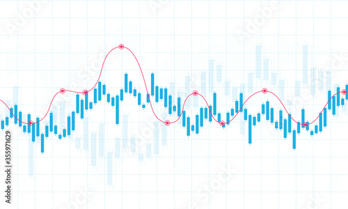 Financial stock market graph on stock market investment trading, Bullish point, Bearish point. trend of graph for business idea and all art work design. vector illustration.