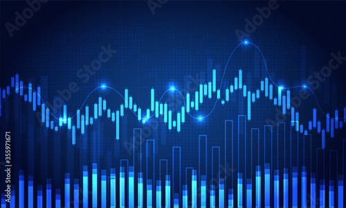 Financial stock market graph on stock market investment trading, Bullish point, Bearish point. trend of graph for business idea and all art work design. vector illustration.