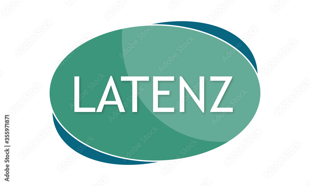 Obraz premium Latenz - text written in green blue shape