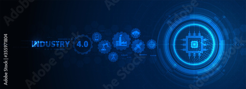 Robotic futuristic hud background. concept of automatization, machinery, robotic technology, industrial revolution and artificial intelligence. physical system icons ,Internet of things network,smart