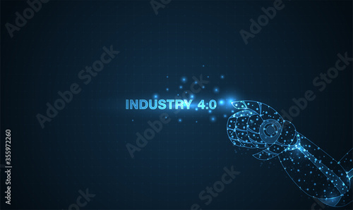 Robotic futuristic hud background. concept of automatization, machinery, robotic technology, industrial revolution and artificial intelligence. physical system icons ,Internet of things network,smart