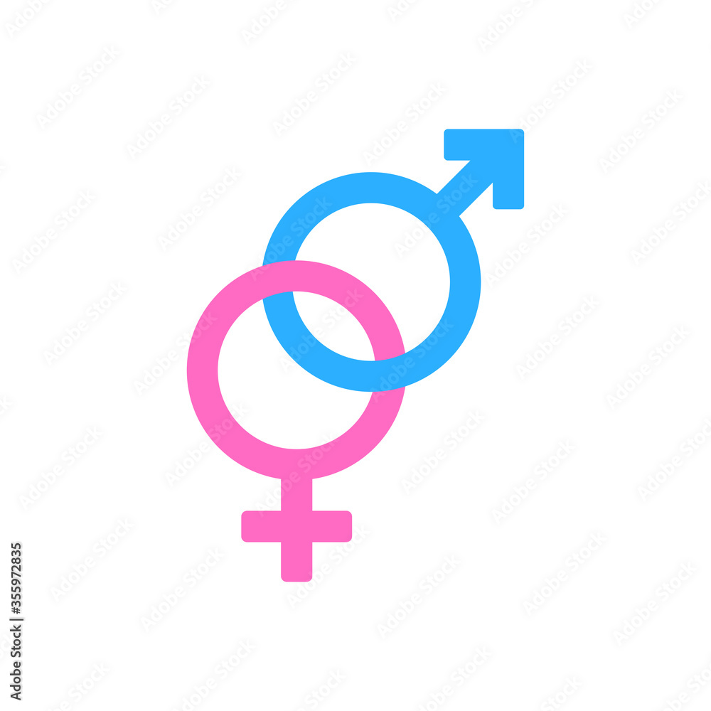 Male and Female sign isolated on white background. Gender symbol modern simple vector icon for website or mobile app Male and Female sign isolated on white background. Gender symbol modern simple vector icon for website or mobile app