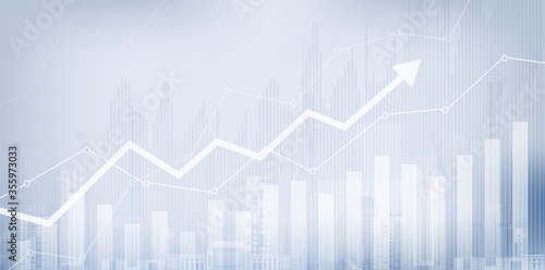 Financial stock market graph on stock market investment trading, Bullish point, Bearish point. trend of graph for business idea and all art work design. vector illustration.