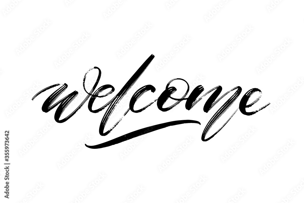 Hand Drawn Vector Lettering Welcome Word By Hands Isolated Vector hand-drawn-vector-lettering-welcome-word-by-hands-isolated-vector