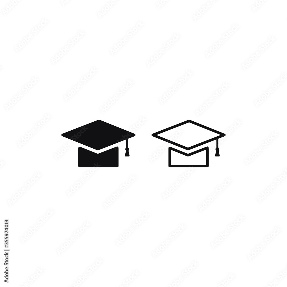 Graduation cap icon vector. Academic cap sign Graduation cap icon vector. Academic cap sign