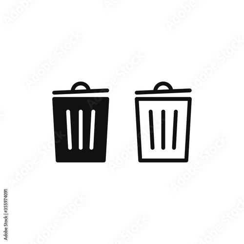 Trash can icon vector. Garbage sign