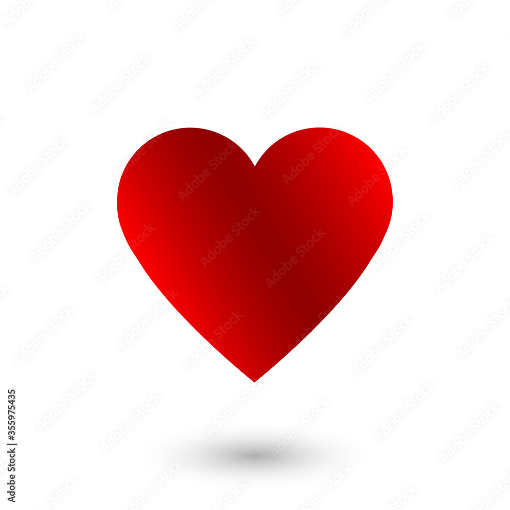Like social network icon in heart shape on white