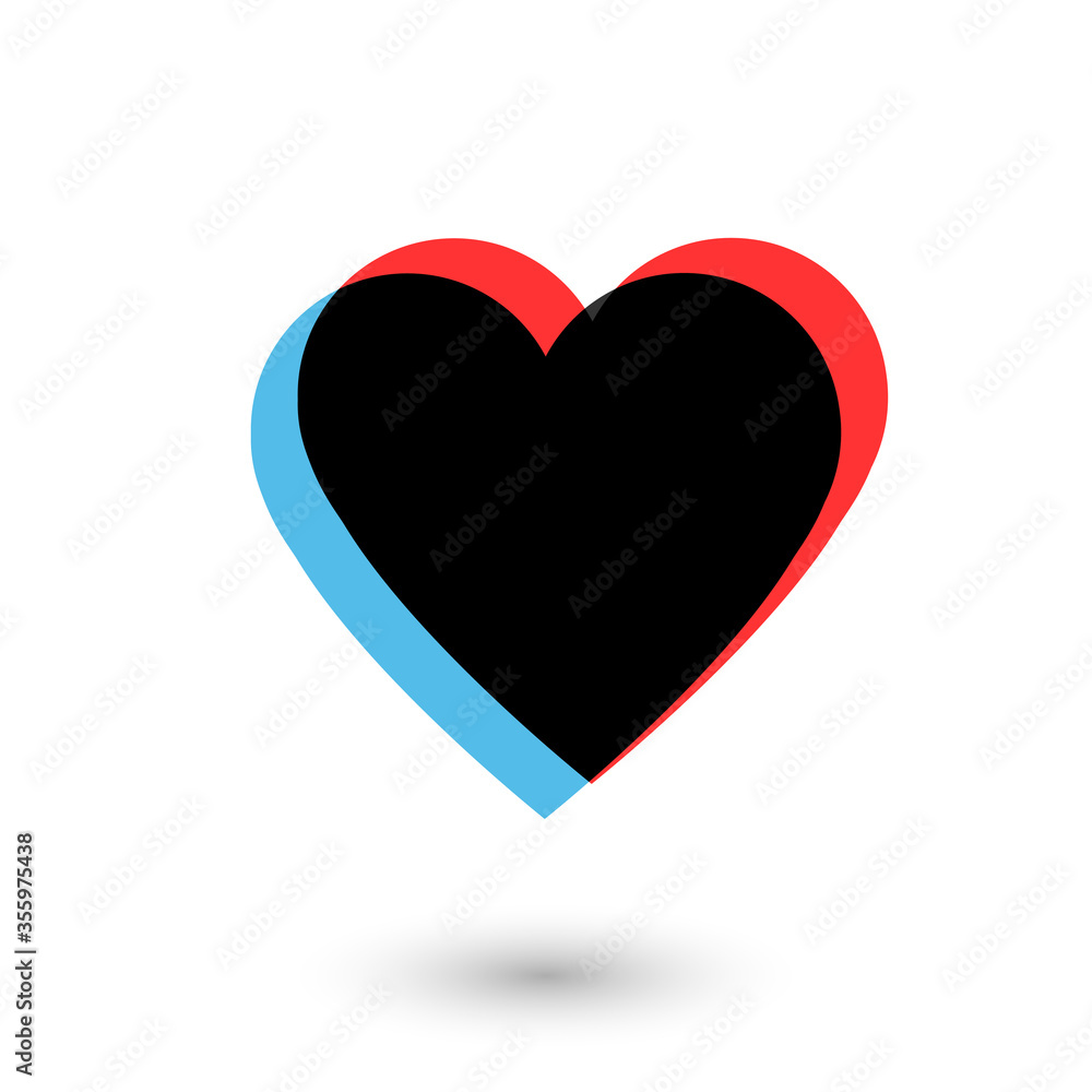 Like social network icon in heart shape on white Like social network icon in heart shape on white