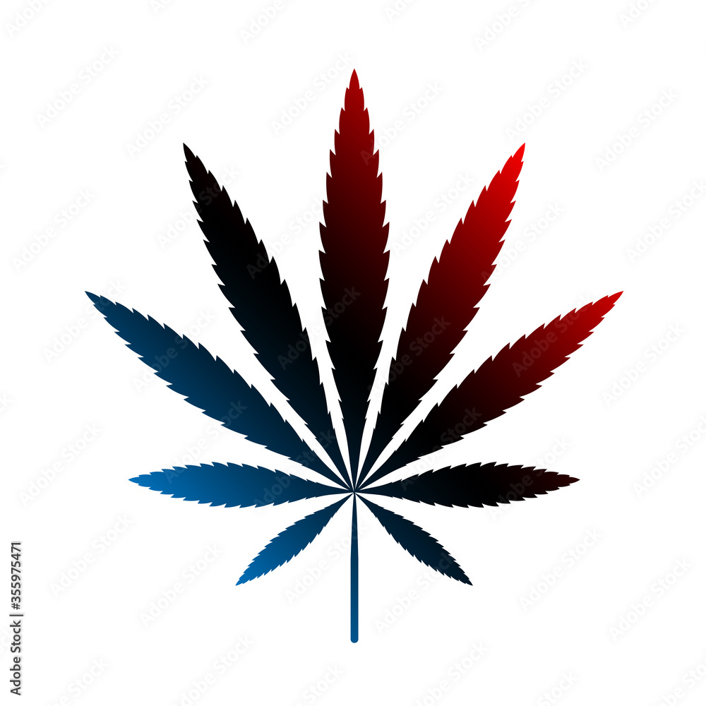 Simple vector Cannabis Leaf Silhouette Simple vector Cannabis Leaf Silhouette