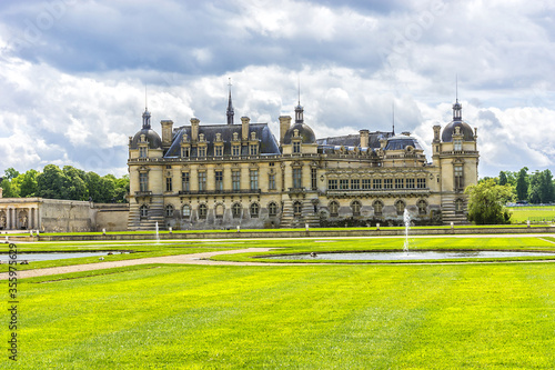 Famous Chateau de Chantilly (Chantilly Castle, 1560), is a historic chateau located in town of Chantilly, Oise, Picardie, France. 