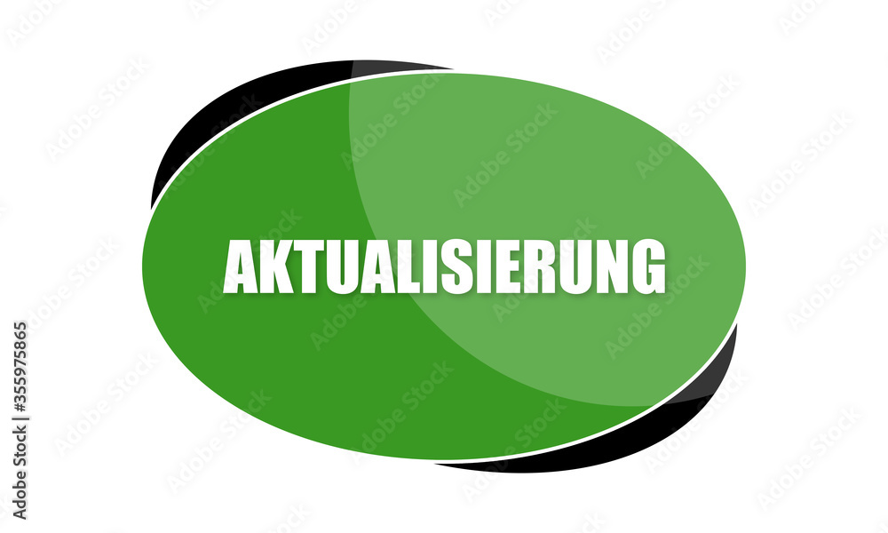 Aktualisierung - text written in green shape Aktualisierung - text written in green shape