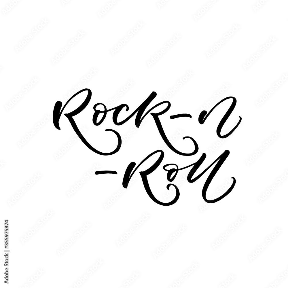 Rock-n-roll card. Modern vector brush calligraphy. Ink illustration with hand-drawn lettering. Rock-n-roll card. Modern vector brush calligraphy. Ink illustration with hand-drawn lettering.