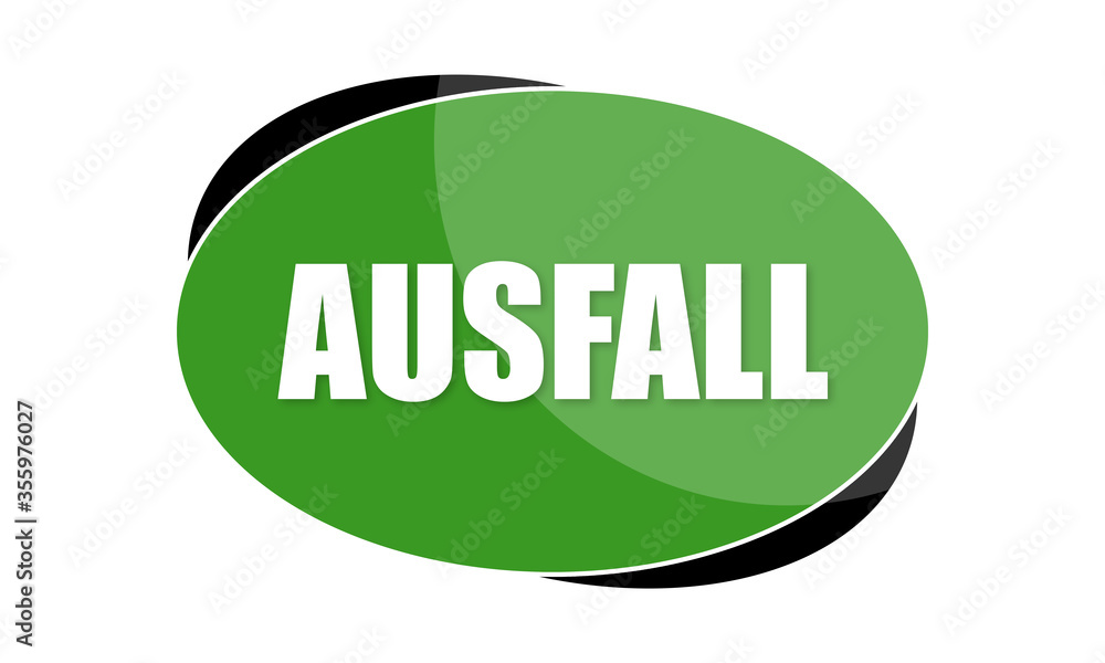 Ausfall - text written in green shape Ausfall - text written in green shape