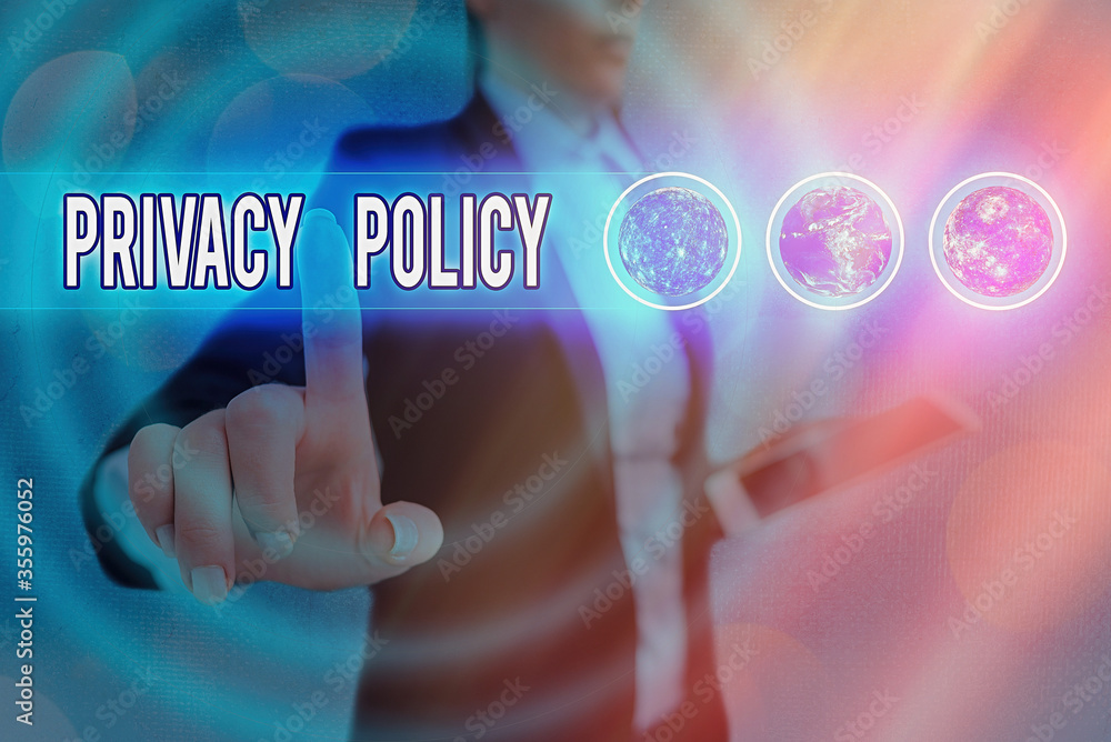 Word writing text Privacy Policy. Business photo showcasing Documentation regarding the management of the client s is data Elements of this image furnished by NASA Word writing text Privacy Policy. Business photo showcasing Documentation regarding the management of the client s is data Elements of this image furnished by NASA