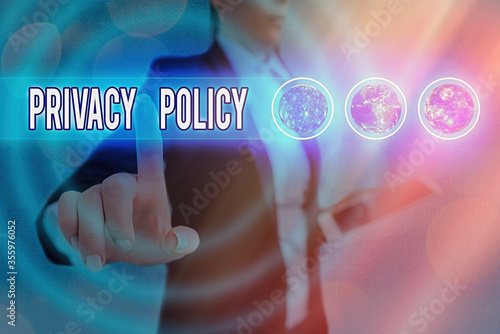 Word writing text Privacy Policy. Business photo showcasing Documentation regarding the management of the client s is data Elements of this image furnished by NASA