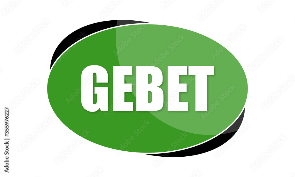 Gebet - text written in green shape Gebet - text written in green shape