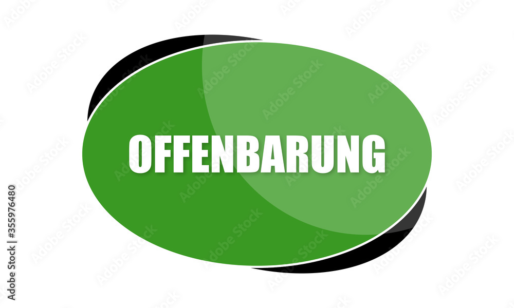 Offenbarung - text written in green shape Offenbarung - text written in green shape