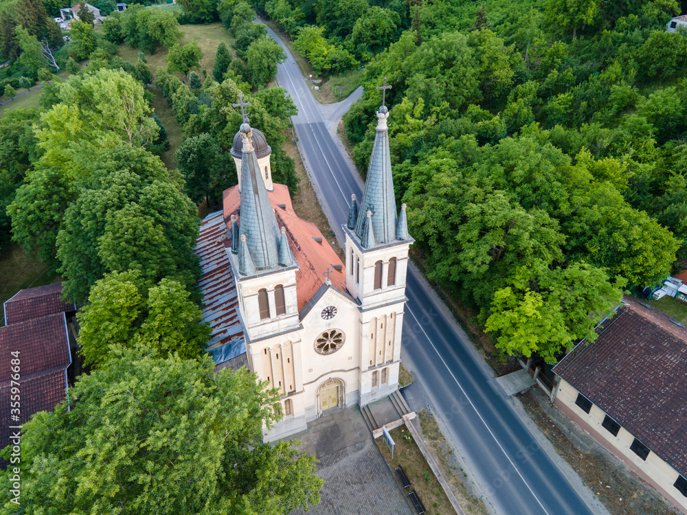 Obraz premium The Tekije Church from air