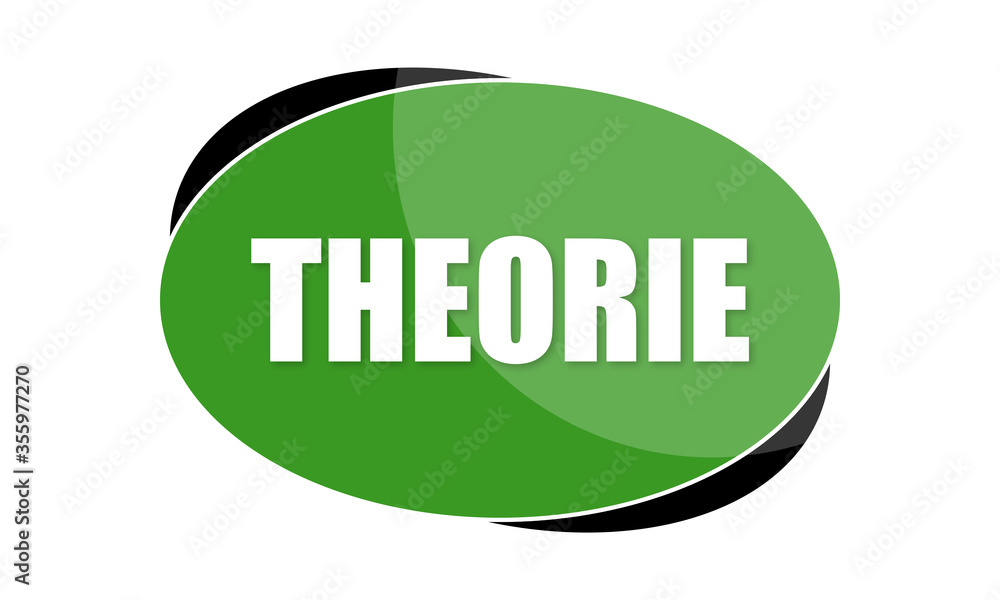 Theorie - text written in green shape Theorie - text written in green shape
