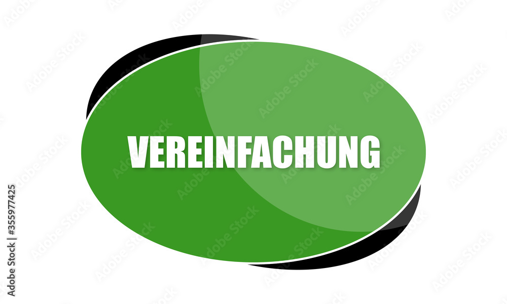 Vereinfachung - text written in green shape Vereinfachung - text written in green shape