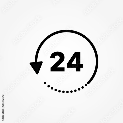 24 Hours Sign Icon Vector