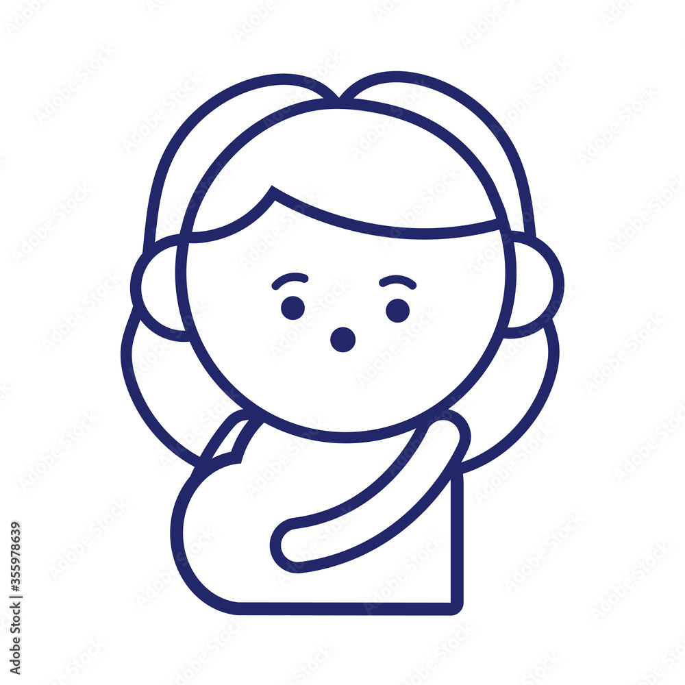woman pregnancy kawaii line style woman pregnancy kawaii line style