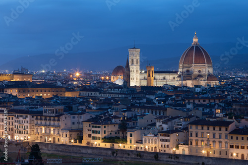 View of Florence after sunset