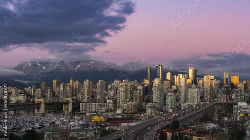 Time-lapse of Downtown Vancouver at Sunset photo