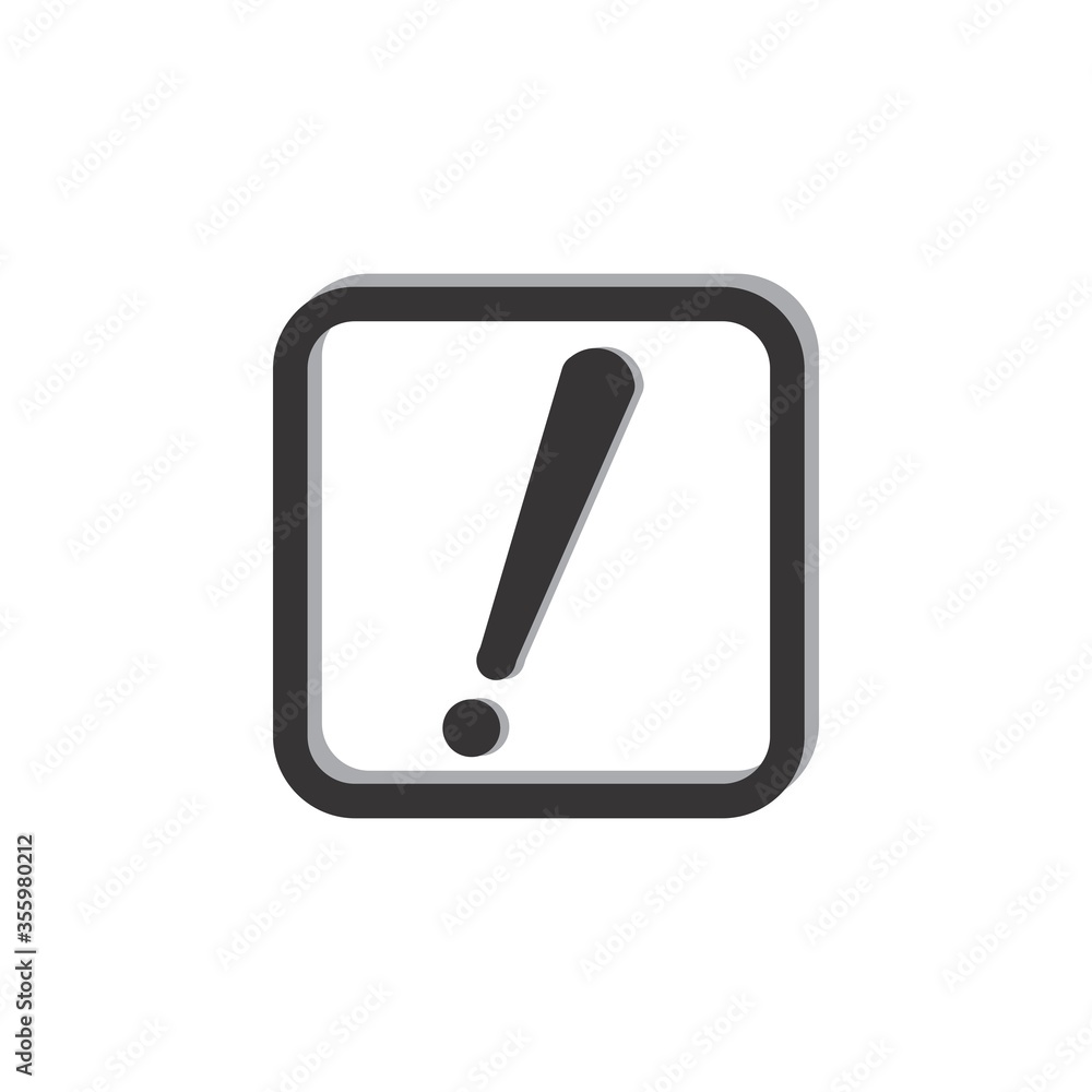 Square with exclamation mark logo design vector Square with exclamation mark logo design vector