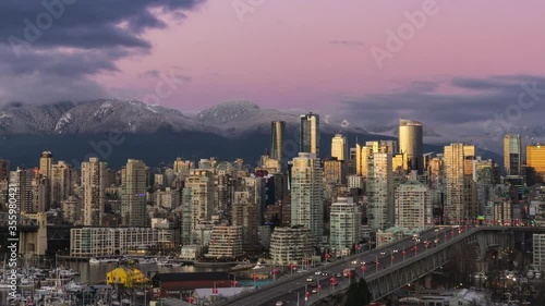 Time-lapse of Downtown Vancouver at Sunset photo