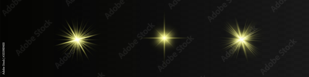 Obraz premium Glow isolated yellow light effect, lens flare