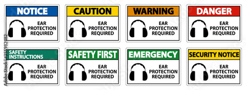 Ear Protection Required Symbol Sign Isolate on transparent Background,Vector Illustration