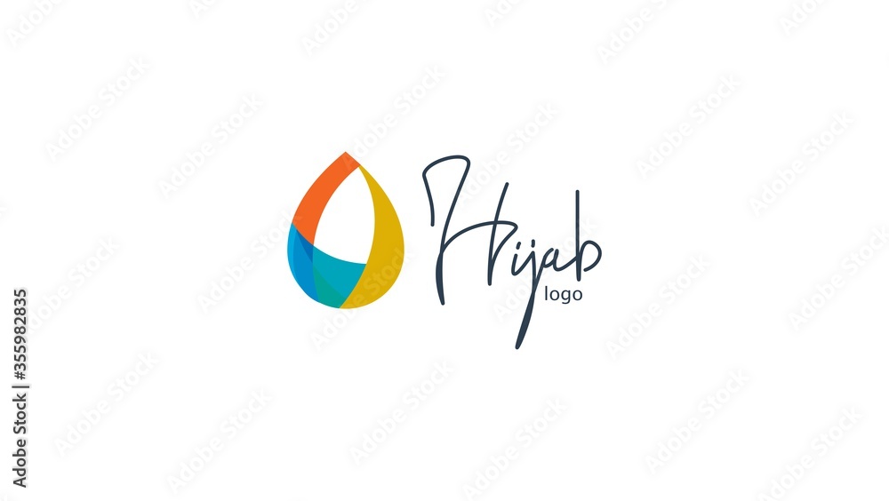 Muslim female in hijab , logo design, vector illustration, fashion designer. Muslim female in hijab , logo design, vector illustration, fashion designer.