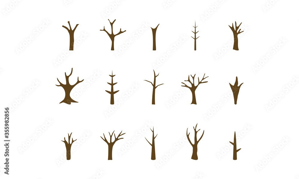 Tree without leaf set illustration vector