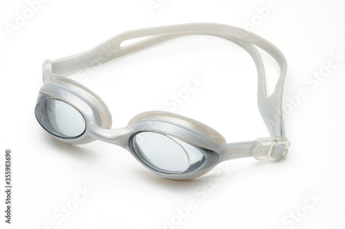 Swimming goggles on a white background