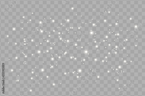 Set of glowing lights effects isolated on transparent background. Sun flash with rays and spotlight. Glow light effect. Star burst with sparkles.