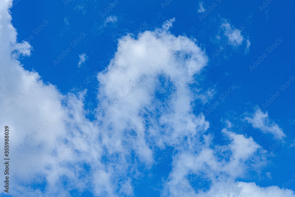 Obraz premium beautiful blue sky with white clouds in the morning horizontal composition