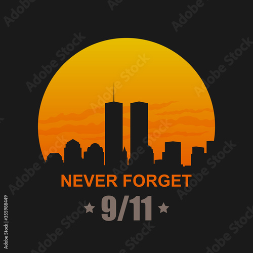 Billede på lærred 9/11 Patriot Day, September 11, 2001. Never Forget