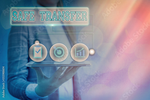 фотографія Text sign showing Safe Transfer