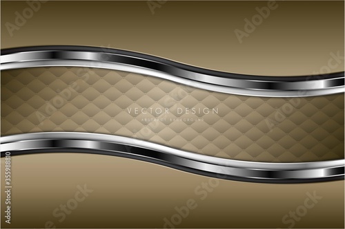   Abstract background luxury of dark gold and silver with upholstery modern design. 
