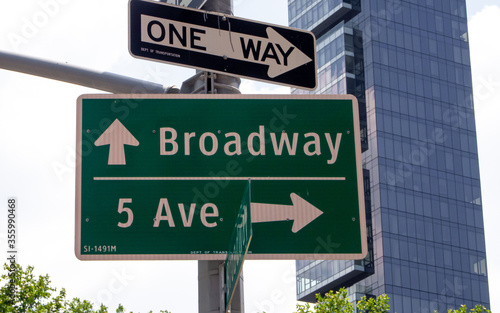 Iconic avenue signs in New York City