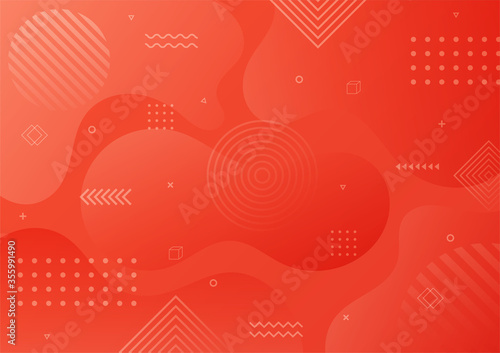 modern gradient red abstract geometric shape. memphis style background. vector illustration.